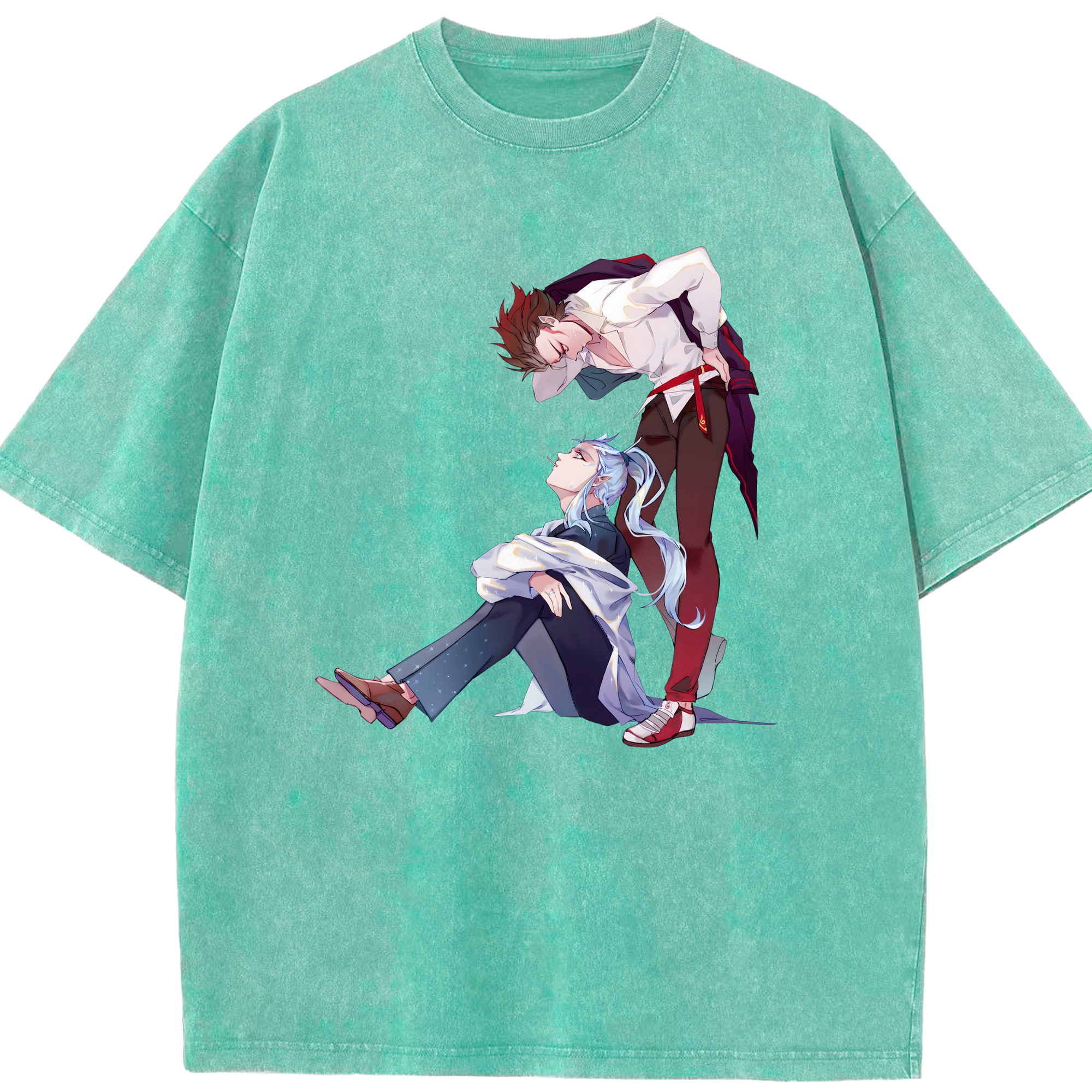 （画像用） Ne Zha 2 ナタ 魔童の大暴れ 綿100% ヴィンテージ風 半袖Tシャツ（フロントプリント）